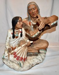 Native American Grandfather Teaching Hand Signs Universal Statuary Corp No 514 1986