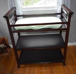 Dark Wood Baby Changing Table With Pad