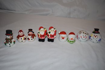 Christmas Winter Holiday Salt And Pepper Shakers 5 Sets