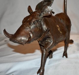 Vintage Warthog African Scrap Metal Statue