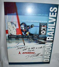 Daron Rahlved Alpine Ski Racing  Autographed Wooden Atomic Poster 2005
