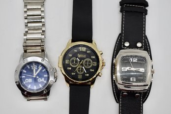 American Exchange, Sempre, And Mossimo Large Men's Watches #982