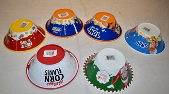 Kellogg's Cereal Bowls Elf On The Shelf, Norman Rockwell's Santa, Tony The Tiger (2) Snap, Crackle, Pop & Sam