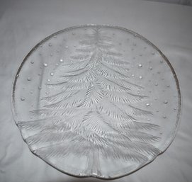 Vintage Hoya Glass Christmas Tree Platter
