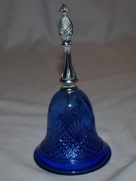 Vintage 1976 Avon Collectible Cobalt Blue Pineapple Designed Cut Glass Bell