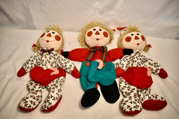 Vintage Rennoc Santa's Best Elves Christmas Zippered Stocking Holiday Storage Doll