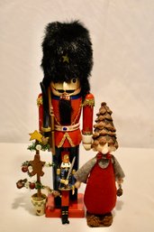Christmas Nutcracker And Solider Ornament, Pine Cone Gnome, And Other Holiday Decor