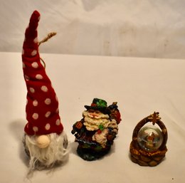 Crinkle Claus Kelly Crinkle, Polka Dot Gnome, And Nativity Scene Multi Color Light Up Snow Globe