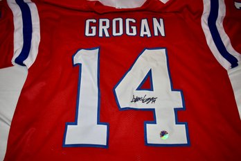 Steve Grogan New England Patriots Autographed Home Jersey XL #14