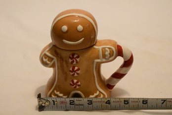 Nantucket Home For The Holiday Gingerbread Man Shaped Tea Pot Lidded Mug