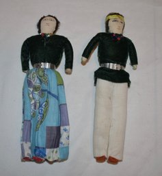 Pair Of Vintage Navajo Hand Made Native American Dolls