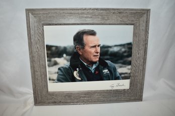 George Bush Sr. Framed And Autographed Photo
