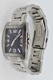 Men's Timex Blue Face Silver Stainless Steel Watch #999
