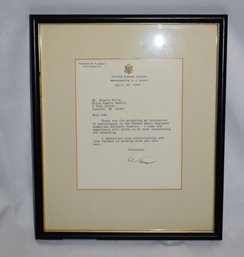 Warren Rudman New Hampshire Senator Autographed And Framed Letter