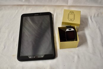 Samsung Tablet SM-T580 And Android Smart Watch