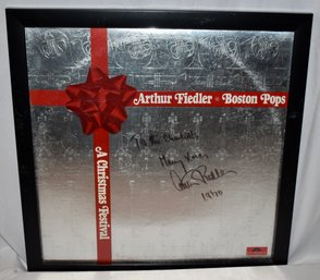 Arthur Fiedler Of The Boston Pops Autographed Framed Vinyl Record A Christmas Festival