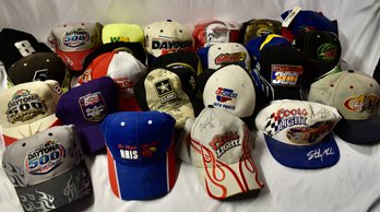 Large Racing Baseball Cap Lot Some Autographed