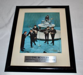 The Beatles First Performance On The Ed Sullivan Show Framed Photograph Limited Edition Feb 9 1964  #1308/1964