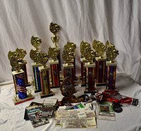 Large Car Racing Trophy Lot