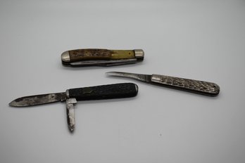 Vintage Pocket Knives (3) Twin And Single Blade #559