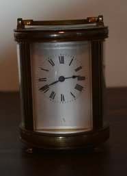 Cylindrical Brass French Carriage Clock