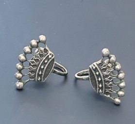 Sterling Crown Screwback Earrings #624