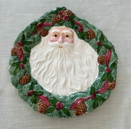 Vintage Christmas Santa Plate  Possibly Fitz And Floyd?