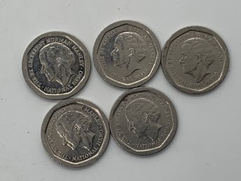 Jamaican $5 Coins (5)