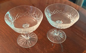 Waterford Irish Crystal Pair Of Lismore Champagne Glasses Lot #350