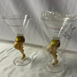 Rockettini Radio City Rockettes 75 Year Souvenir Martini Glasses Plastic Set Of 2 8'
