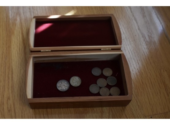 Fort Worth Wood Box And Coins