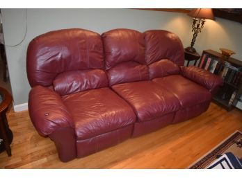 Red Leather(?) Sofa