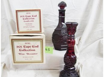 Wine Decanter & Candlestick - Avon- 1876 Cape Cod Collection