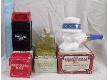 Uncle Sam Pipe, Courting Carriage, First Class Male Box, VW Beetle Vehicle - Avon Lot