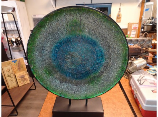 Large Colorful Decorplatter. 31' Tall. Platter Is 24' Across.