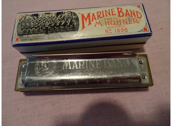 US Marine Band Harmonica #1896 By A. Hohner, Germany.