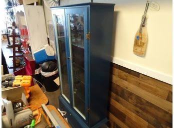2 Door Lighted With Drawer. Glass Shelves.