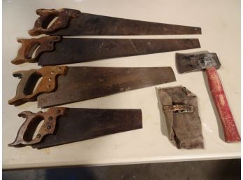 4 Old Saws And Hatchet.
