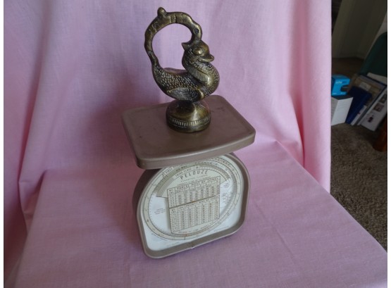 Vintage Pelouze Postal Scale And Opium Bird Weight (about 3 Pounds))