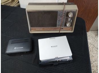 Vintage Magnavox Radio, Polaroid DVD Player And Century Link Unit.