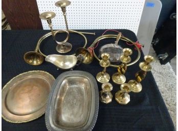 Misc. Trays, Candle Holders, Crumb Catcher.
