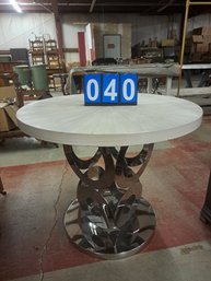Parlor Table With Chrome Base