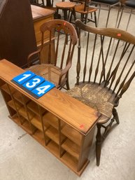 Lot Of Two Chairs And Hanging Shelf