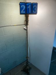 Signed Hubley Brass Claw Footed Floor Lamp