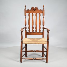 Colonial Revival Maple Bannister-Back Armchair