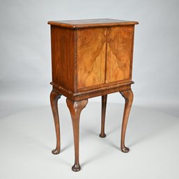 Continental Inlaid Walnut Cabinet On Stand