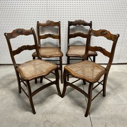 Set Four American Paint-Decorated Fancy Chairs
