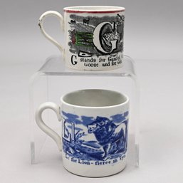 Two Staffordshire Children's Mugs, 1830-50