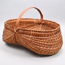 American Woven Splint Oak Buttocks Basket