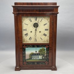Empire Mahogany And Eglomise Shelf Clock
